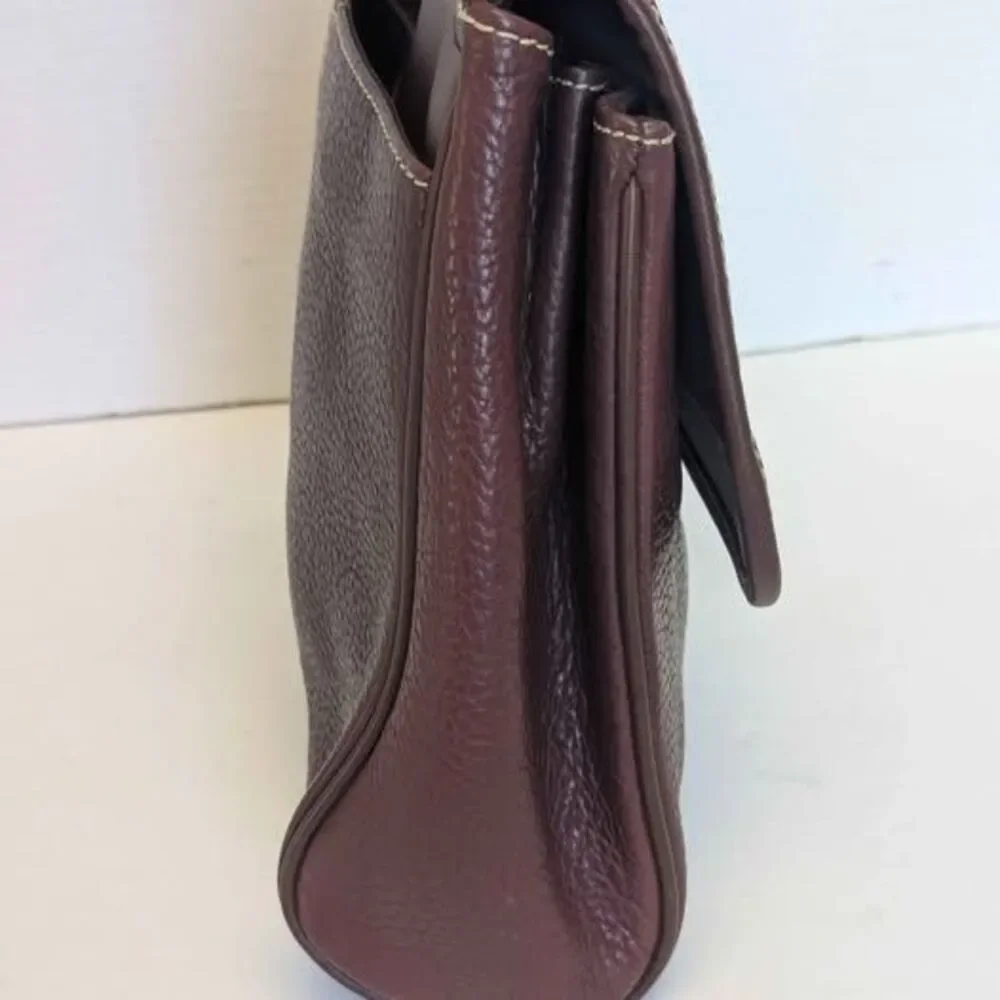 Maroon Medallion Thick Cut Leather Crossbody Bag Purse 10x9x3